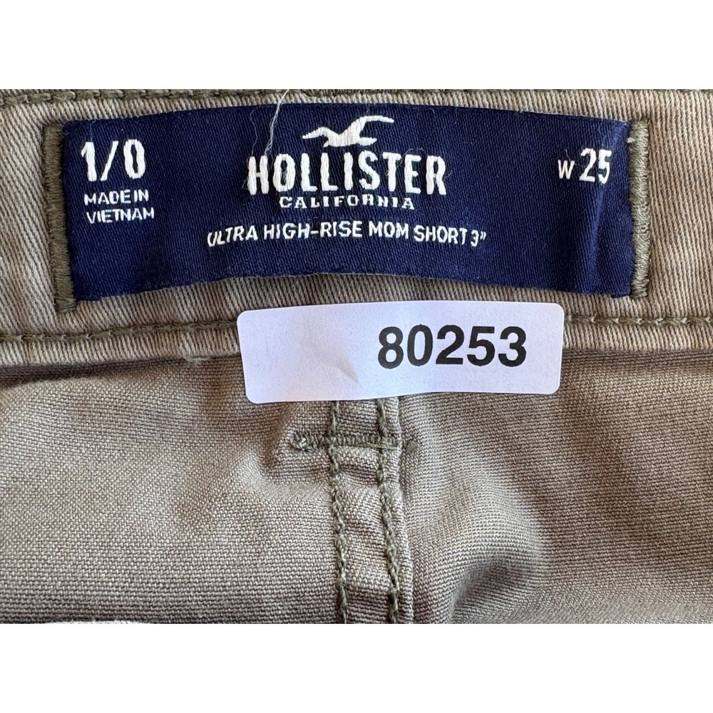 Hollister Ultra High-Rise Short 3" Olive Green Cargo Utility Shorts Size 1/25 - Picture 4 of 4